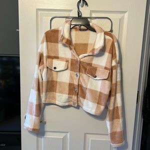 Fleece cropped jacket